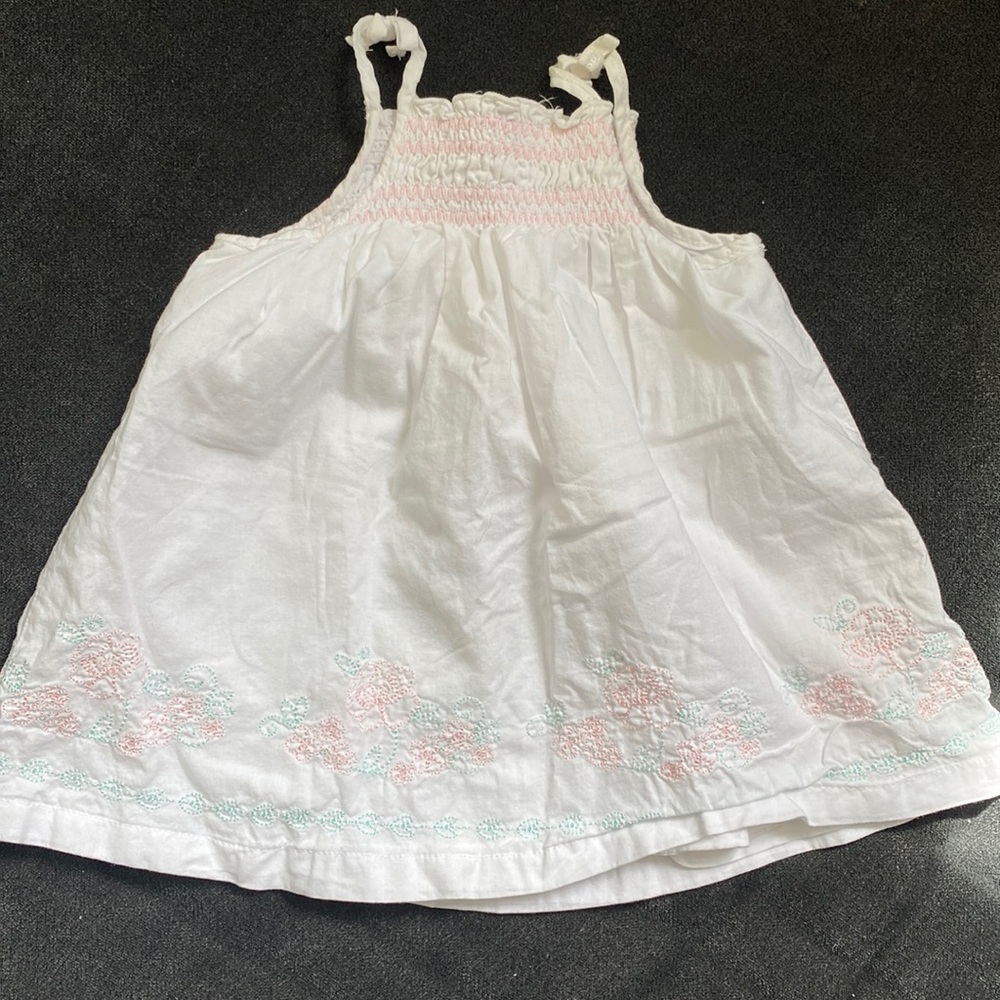 Smocked tie tank dress